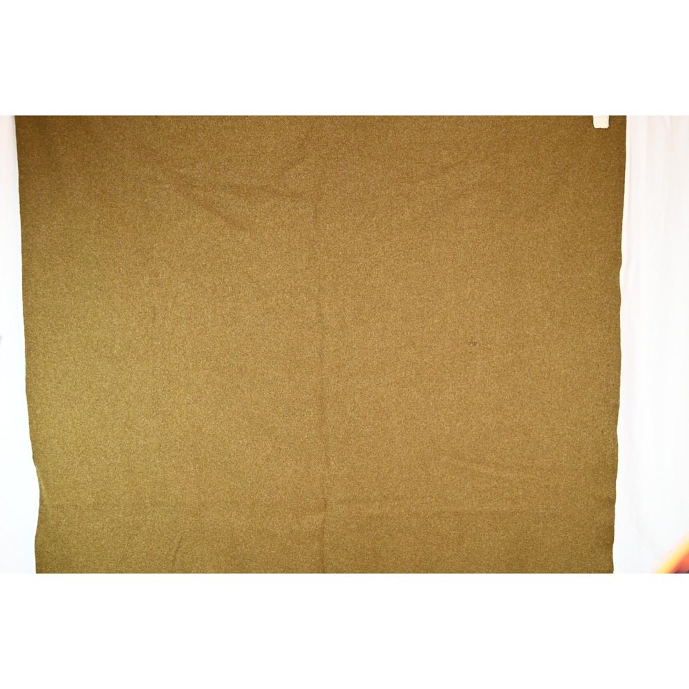Vintage Springfield Woolen Mills Olive Drab 100% Wool Army Blanket 58x80